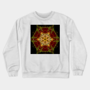 Dot Mandala Flower Yellow Red and Black Crewneck Sweatshirt